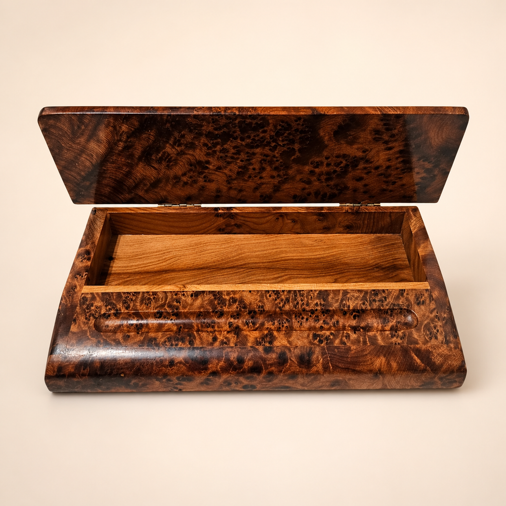 Moroccan Burl Wood Pen Box