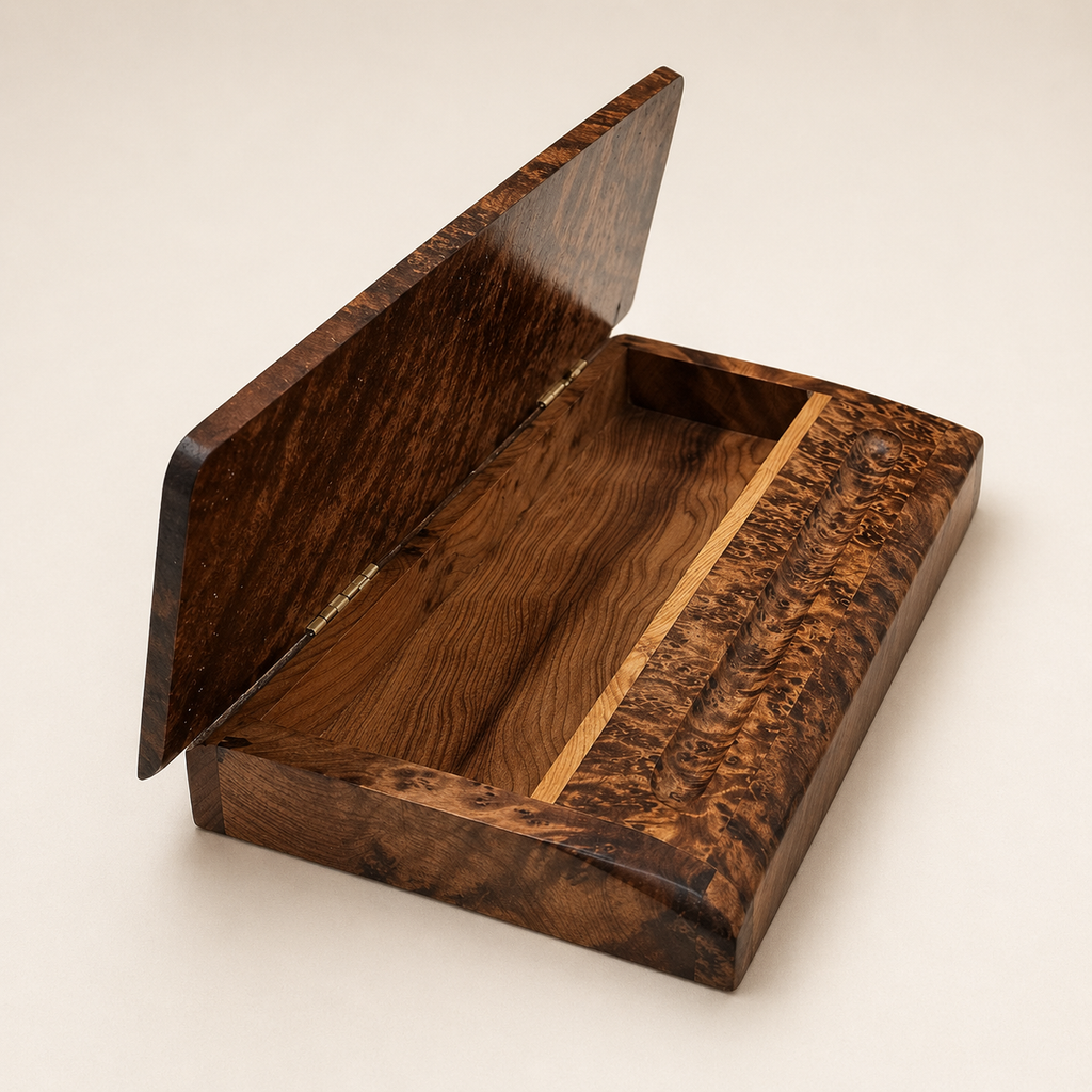 Moroccan Burl Wood Pen Box
