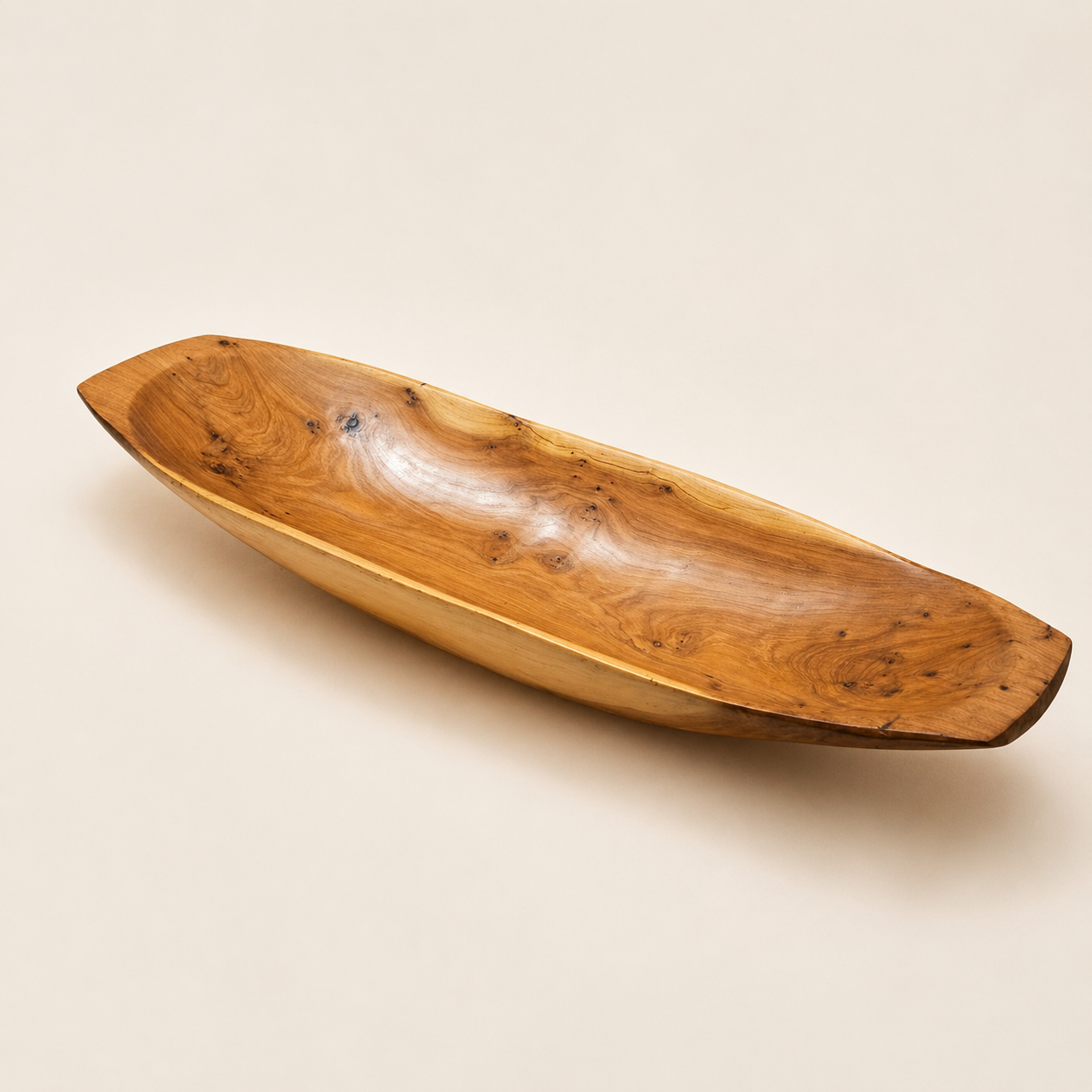 Moroccan Burl Wood Long Serving Dish