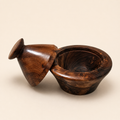 Moroccan burl wood small spice bowl with polished natural grain