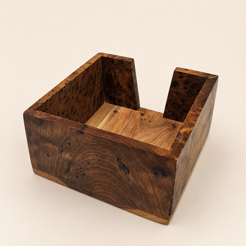 Moroccan Burl Wood Paper Note Holder