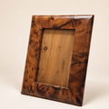 Handcrafted Moroccan wood picture frame with natural grain
