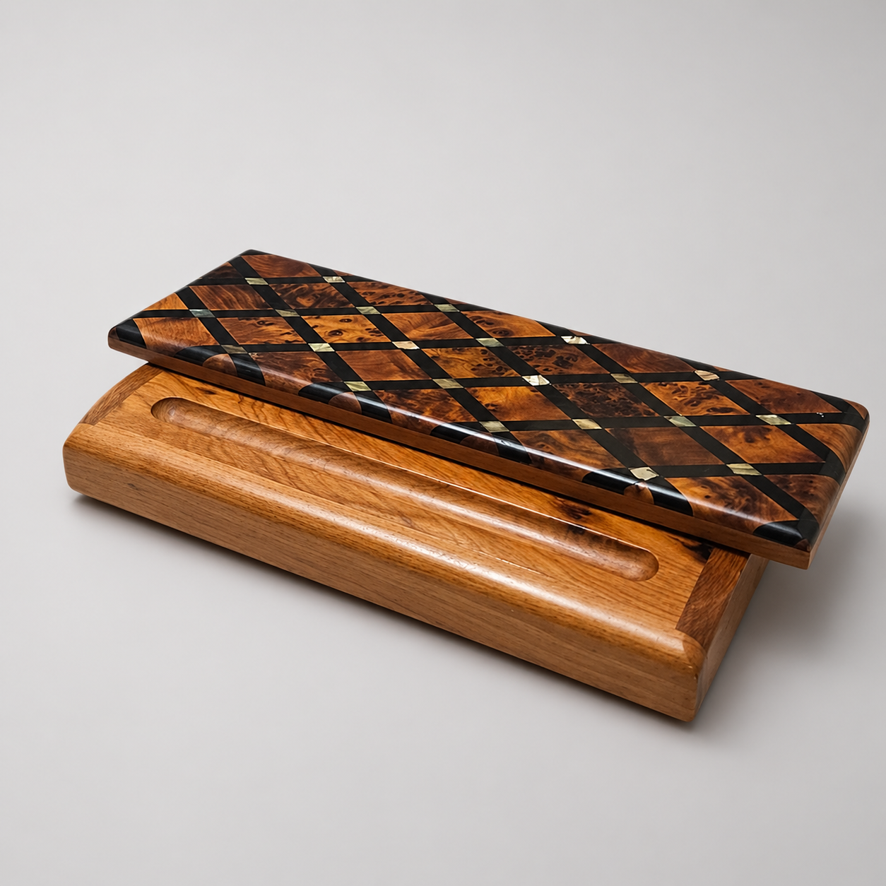 Moroccan Inlaid Wood Desk Organizer Box