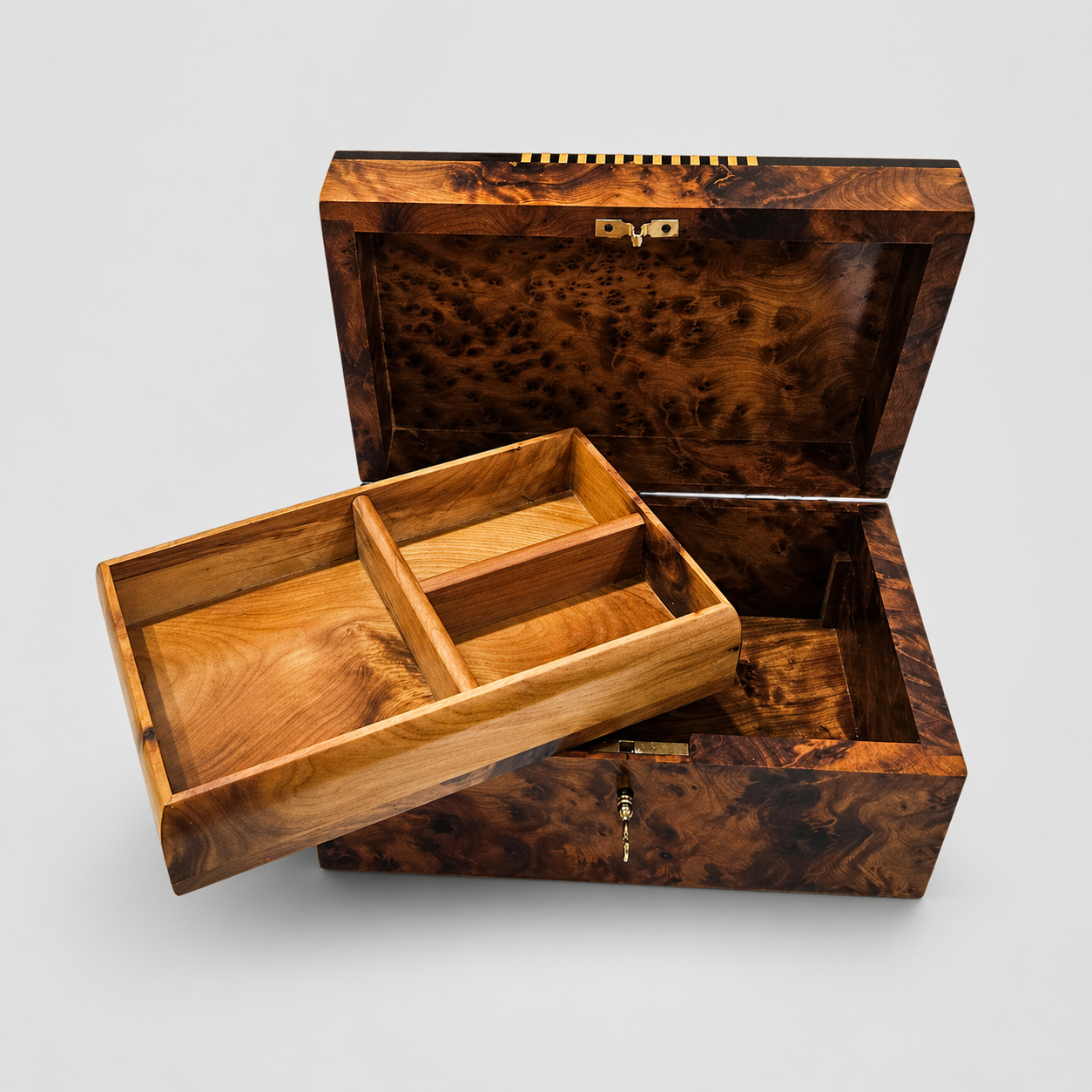 Moroccan Inlaid Wood Jewelry Box