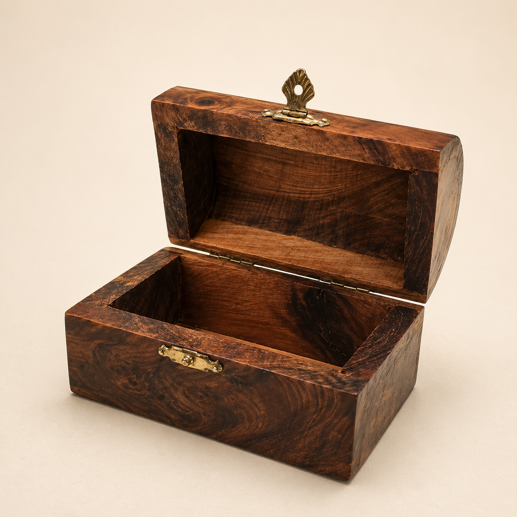 Moroccan Burl Wood Treasure Box