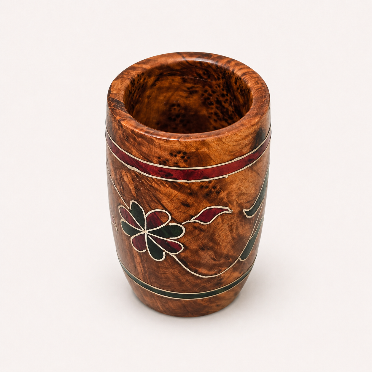 Moroccan Burl Wood Decorative Cup