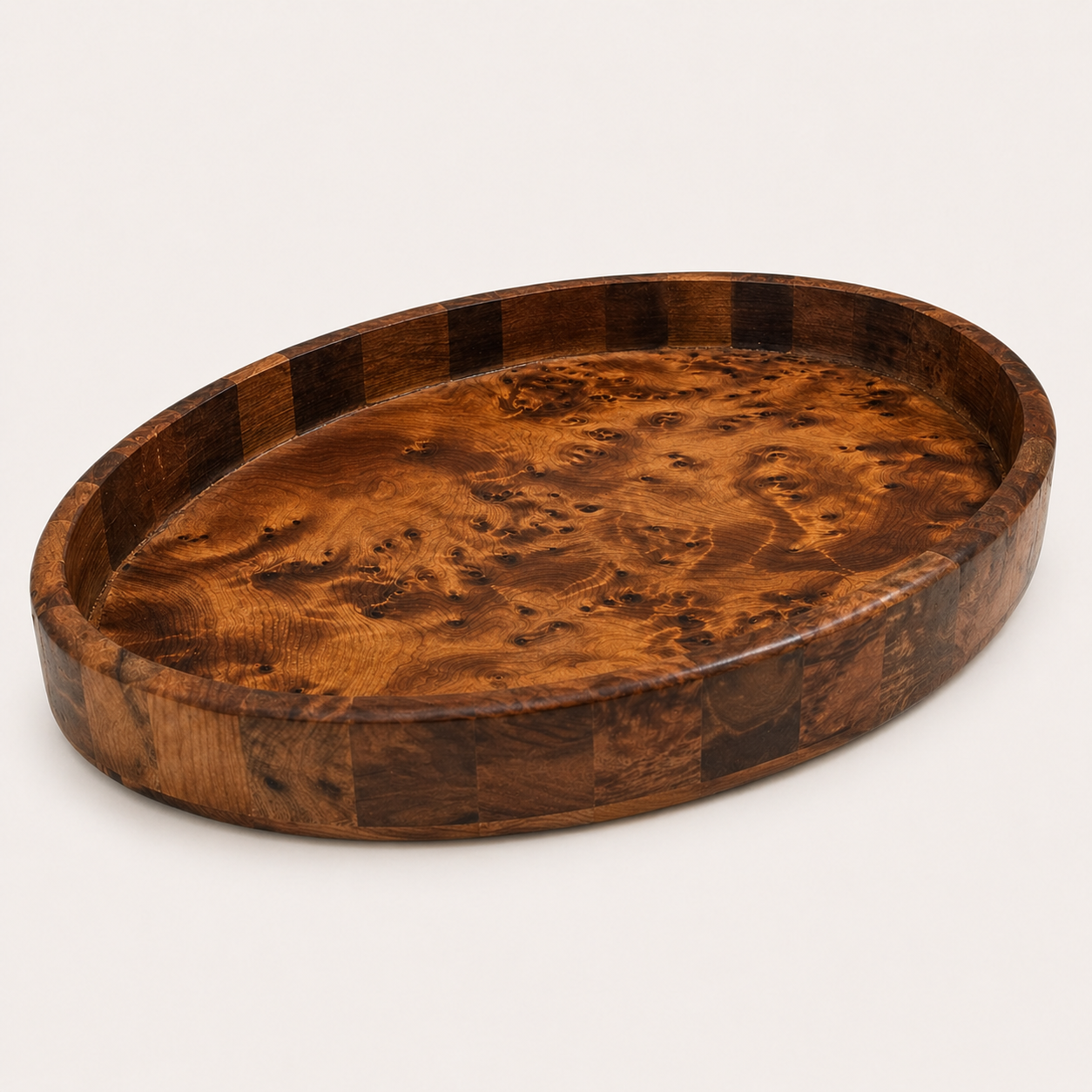 Moroccan Burl Wood Serving Tray